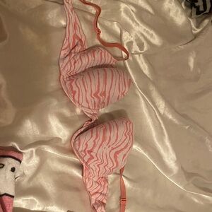 Pink Zebra Print Bra
